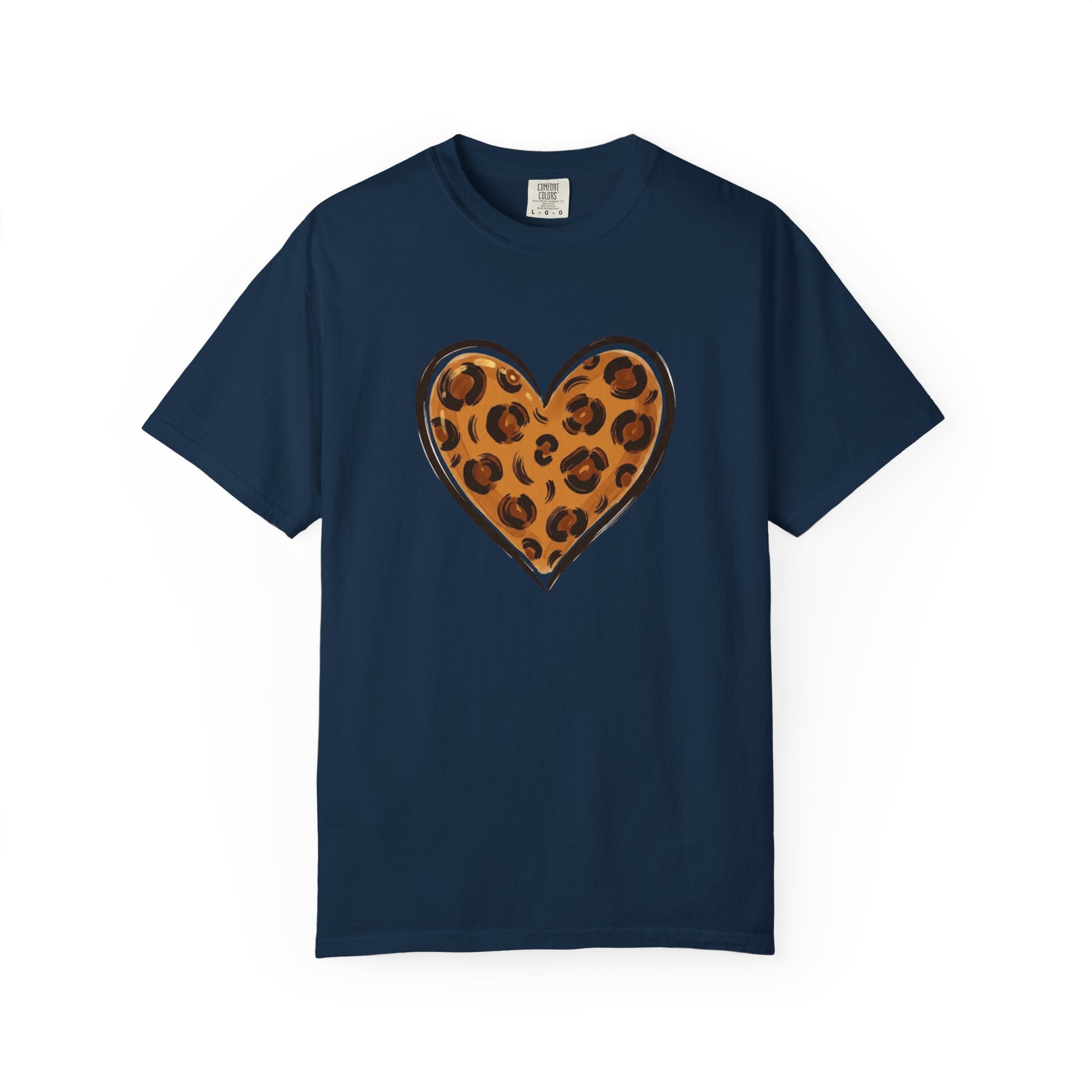 Leopard Print Heart T-shirt | Animal Print Heart Tee