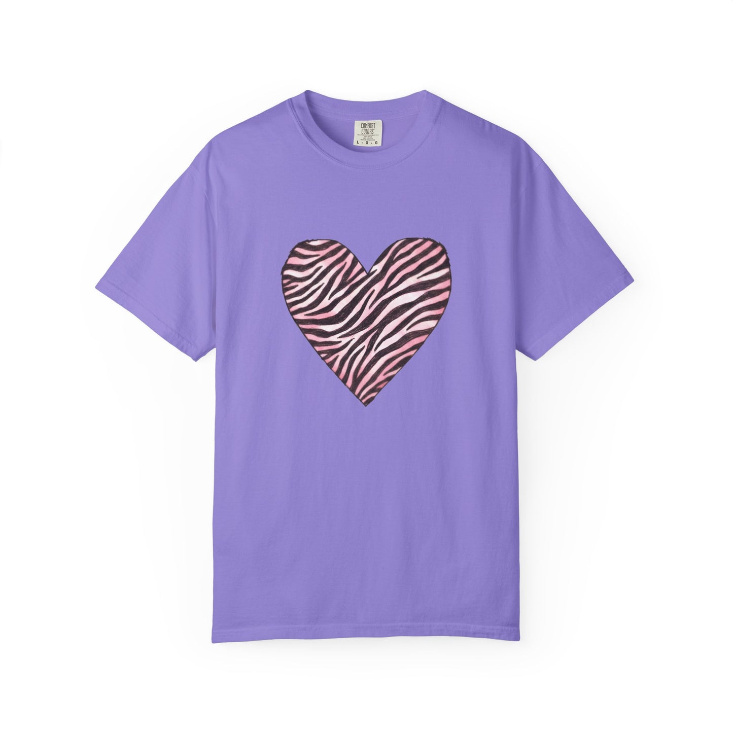 Pink Heart Zebra T-shirt | Romantic Zebra Heart Design