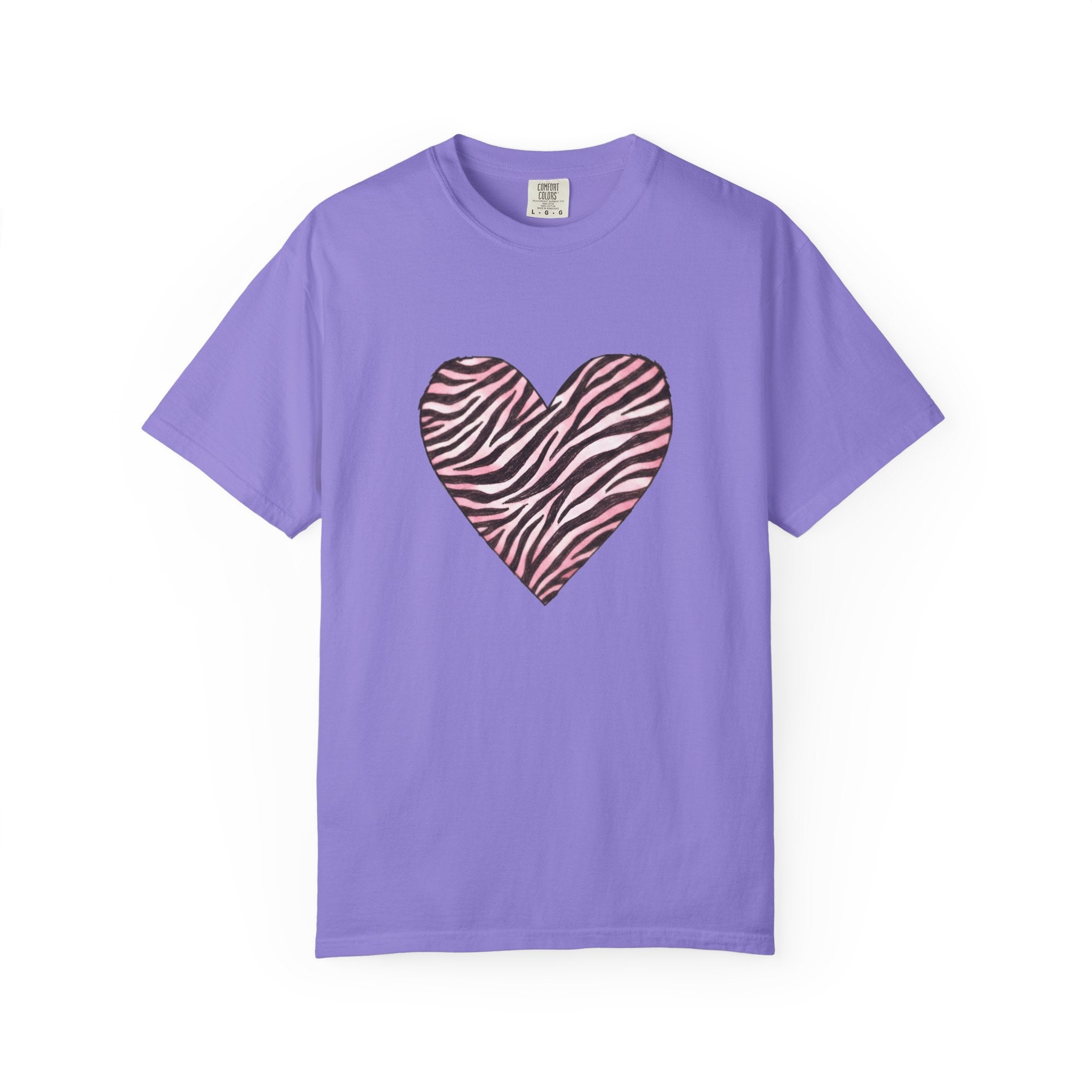 Pink Heart Zebra T-shirt | Romantic Zebra Heart Design