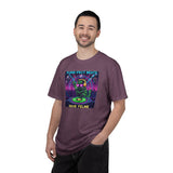 Purr-fect Beats Rave Feline DJ cat T-shirt | Neon EDM club design