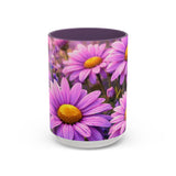 Purple Daisy Floral Mug | Accent Coffee Mug 11oz 15oz