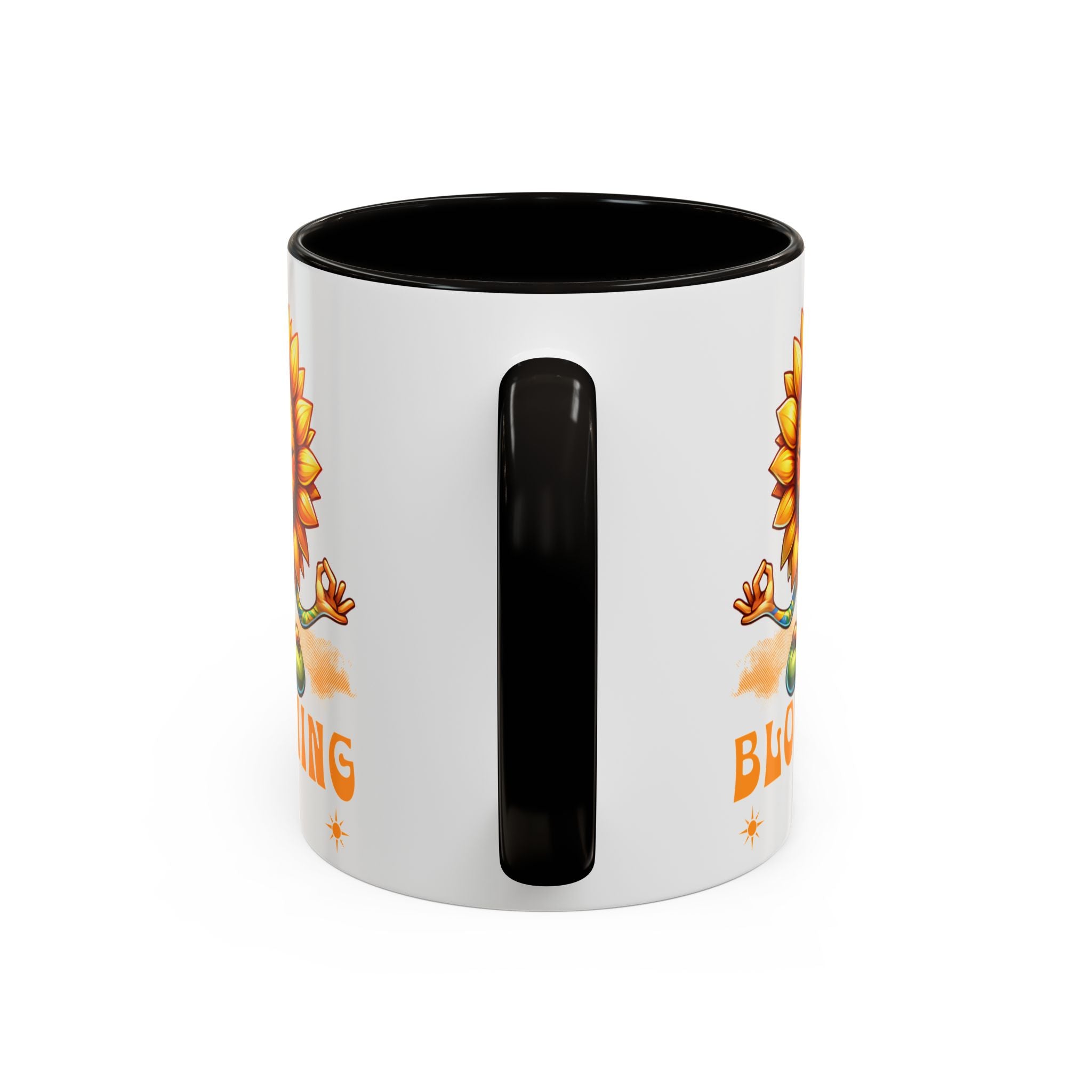 Blooming Sunflower Mug | Yoga Meditating Sunflower Ceramic Mug