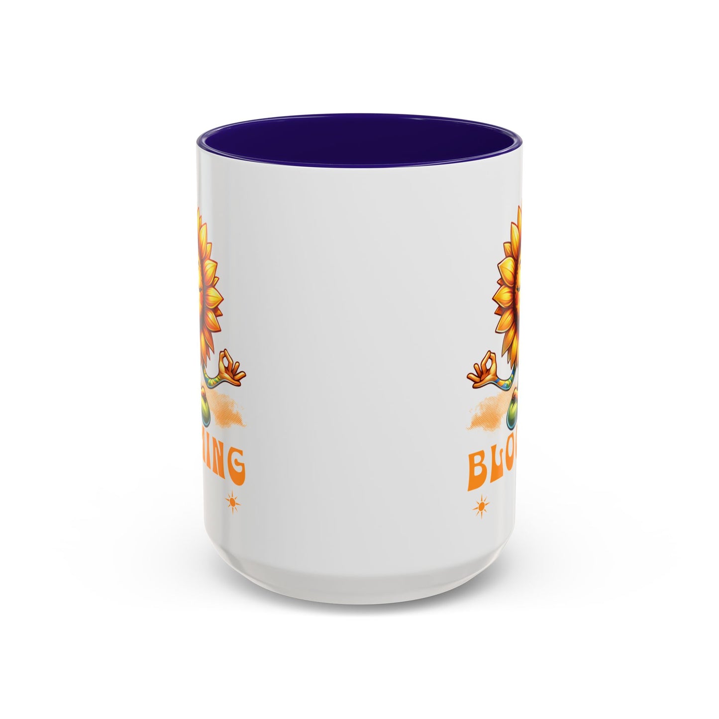 Blooming Sunflower Mug | Yoga Meditating Sunflower Ceramic Mug