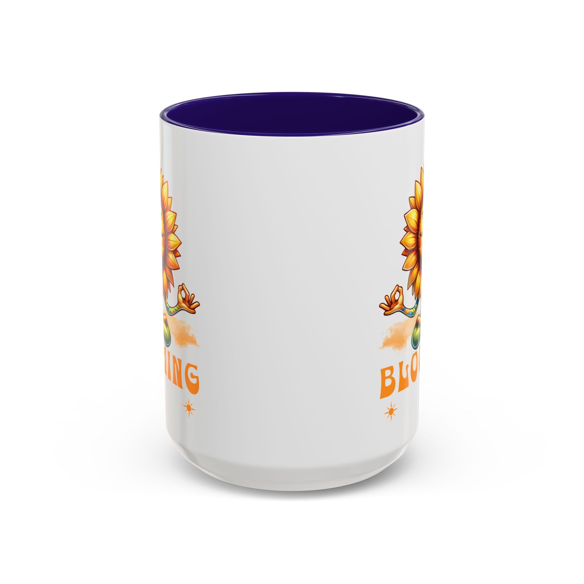 Blooming Sunflower Mug | Yoga Meditating Sunflower Ceramic Mug