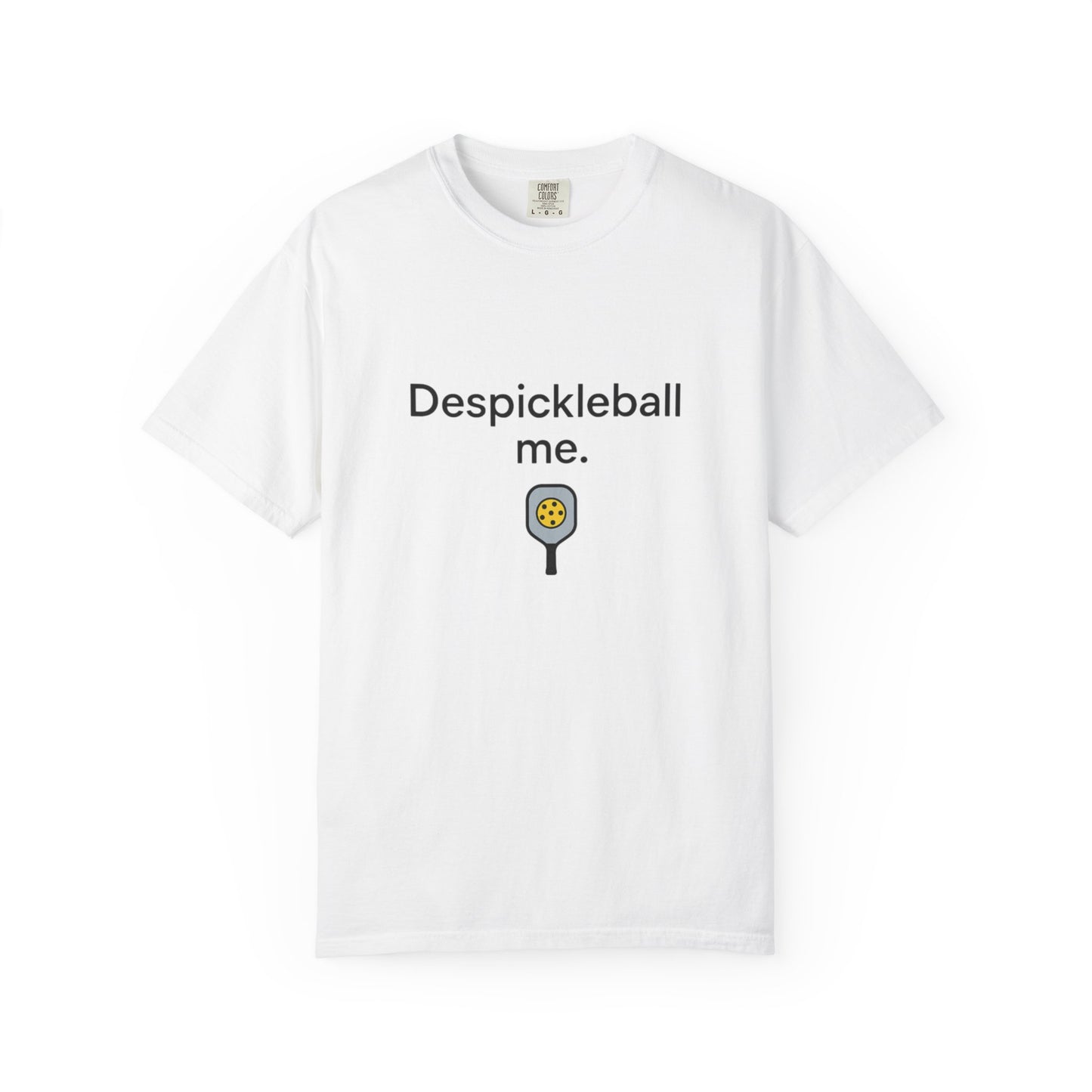 Despickleball Me pickleball graphic T-shirt | pickle paddle logo tee