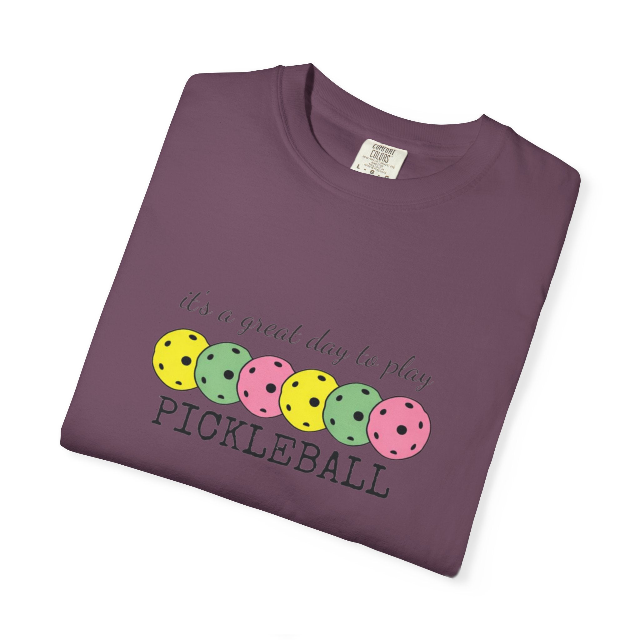 It's a Great Day to Play Pickleball T-Shirt | Colorful Pickleball Paddles Tee