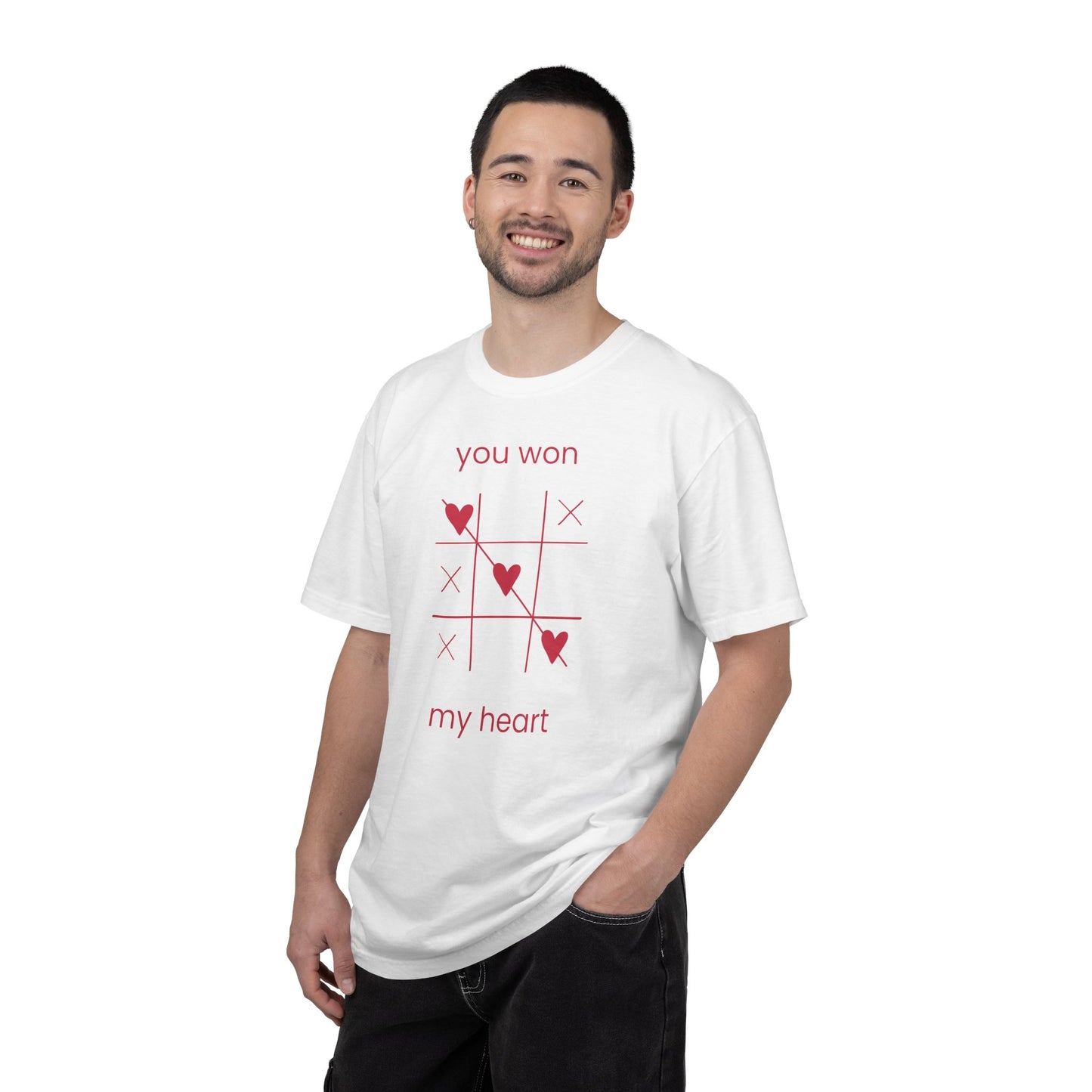 You Won My Heart tic tac toe T-shirt | Valentine heart game tee