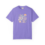 Coastal Seashells and Coral T-Shirt | Beach Wave Sunset Art