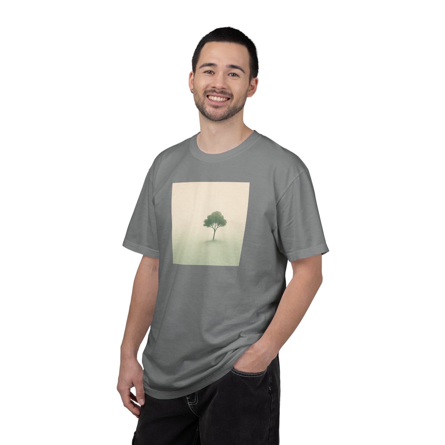 Solitary Tree Minimalist Artwork T-Shirt | Nature Square Print