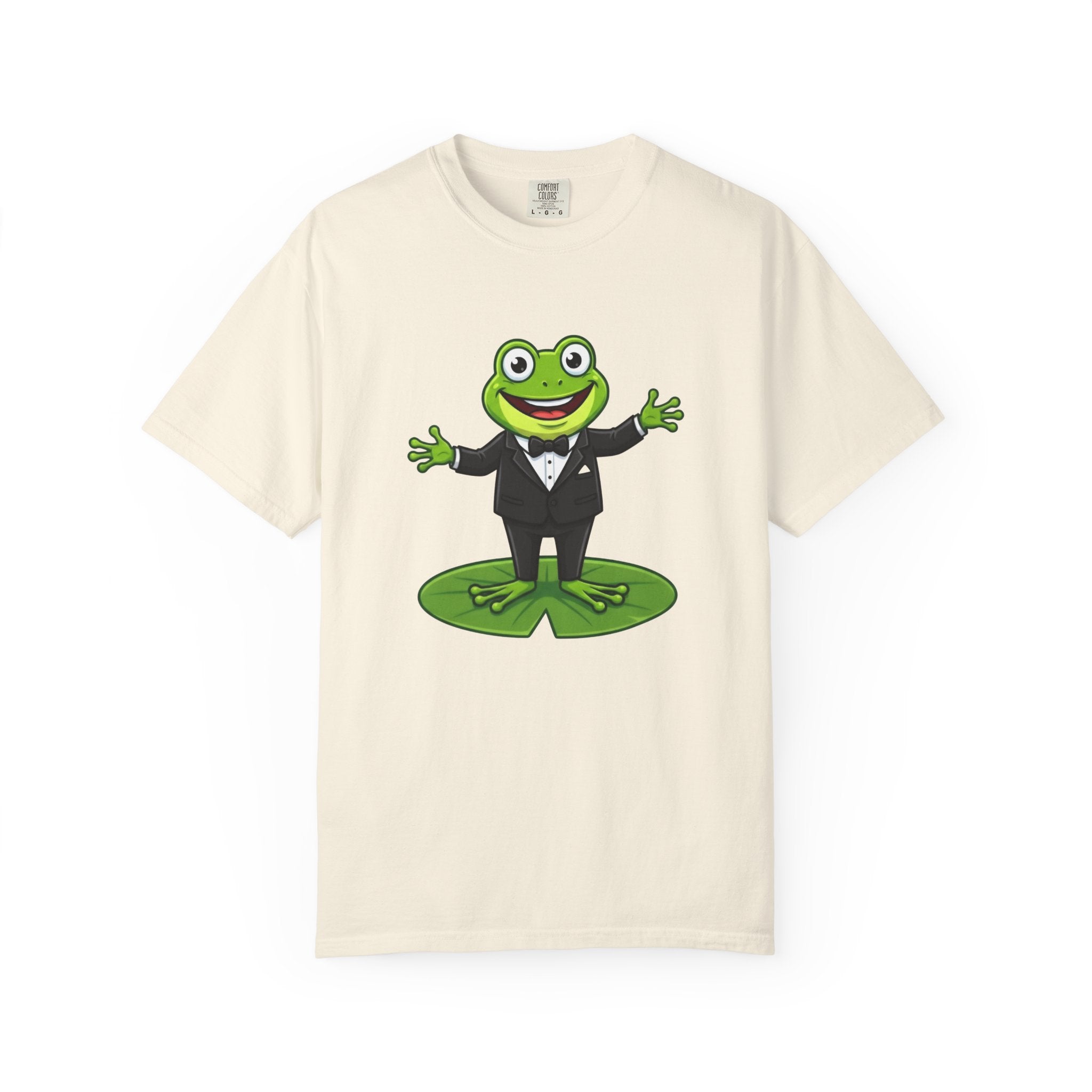 Funny Tuxedo Frog T-shirt | Frog on Lily Pad Amphibian Design