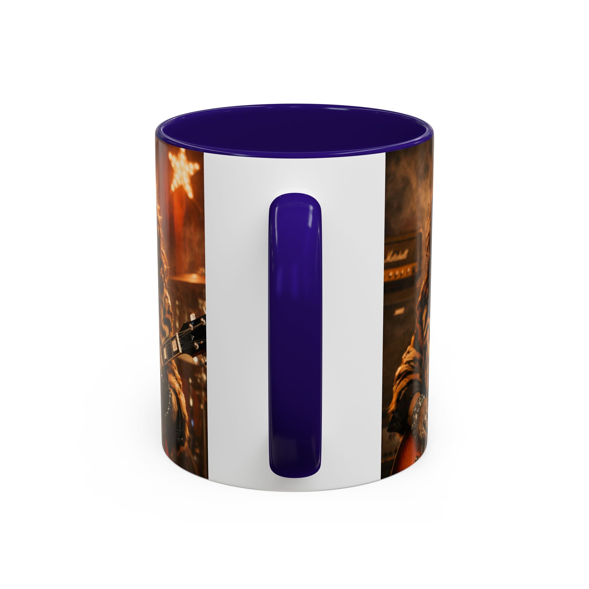 Rockstar Capybara with Guitar Mug | Color Accent Coffee Cup 11oz 15oz