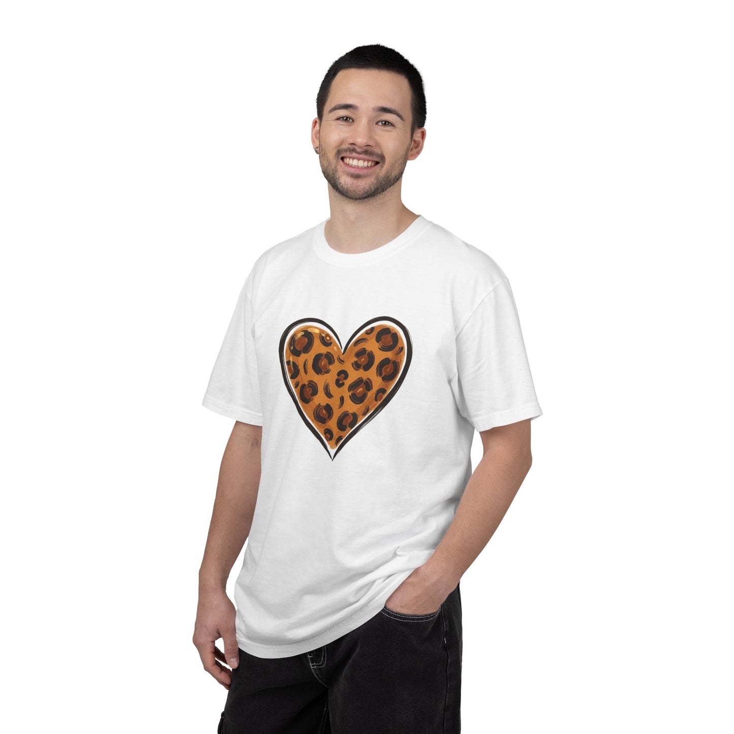 Leopard Print Heart T-shirt | Animal Print Heart Tee