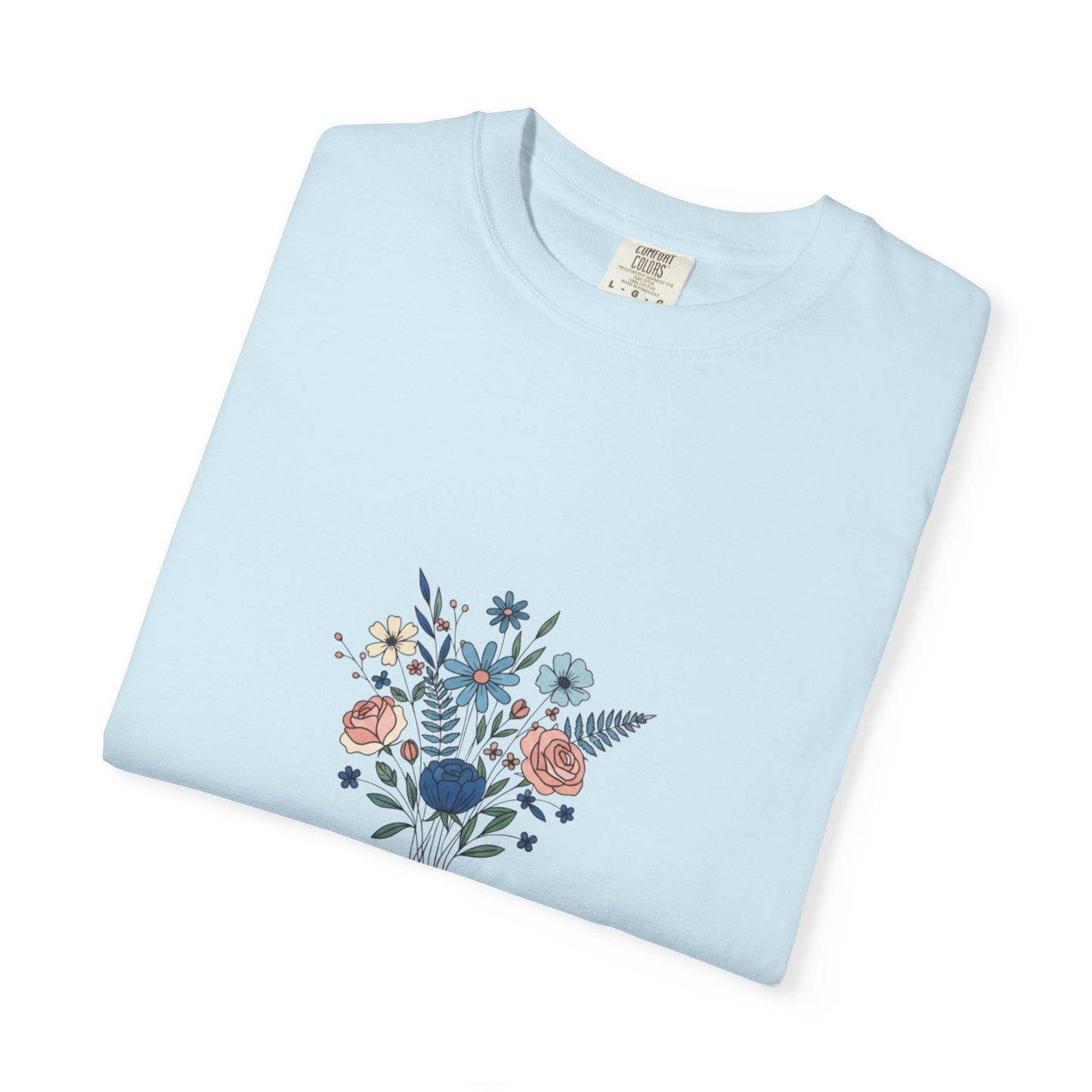 Wildflower Bouquet T-Shirt | Centered Floral Illustration, Daisies & Roses