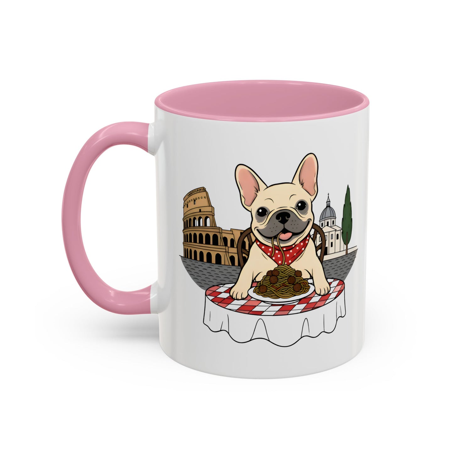 French Bulldog Pasta in Rome Mug | Ceramic Coffee Cup