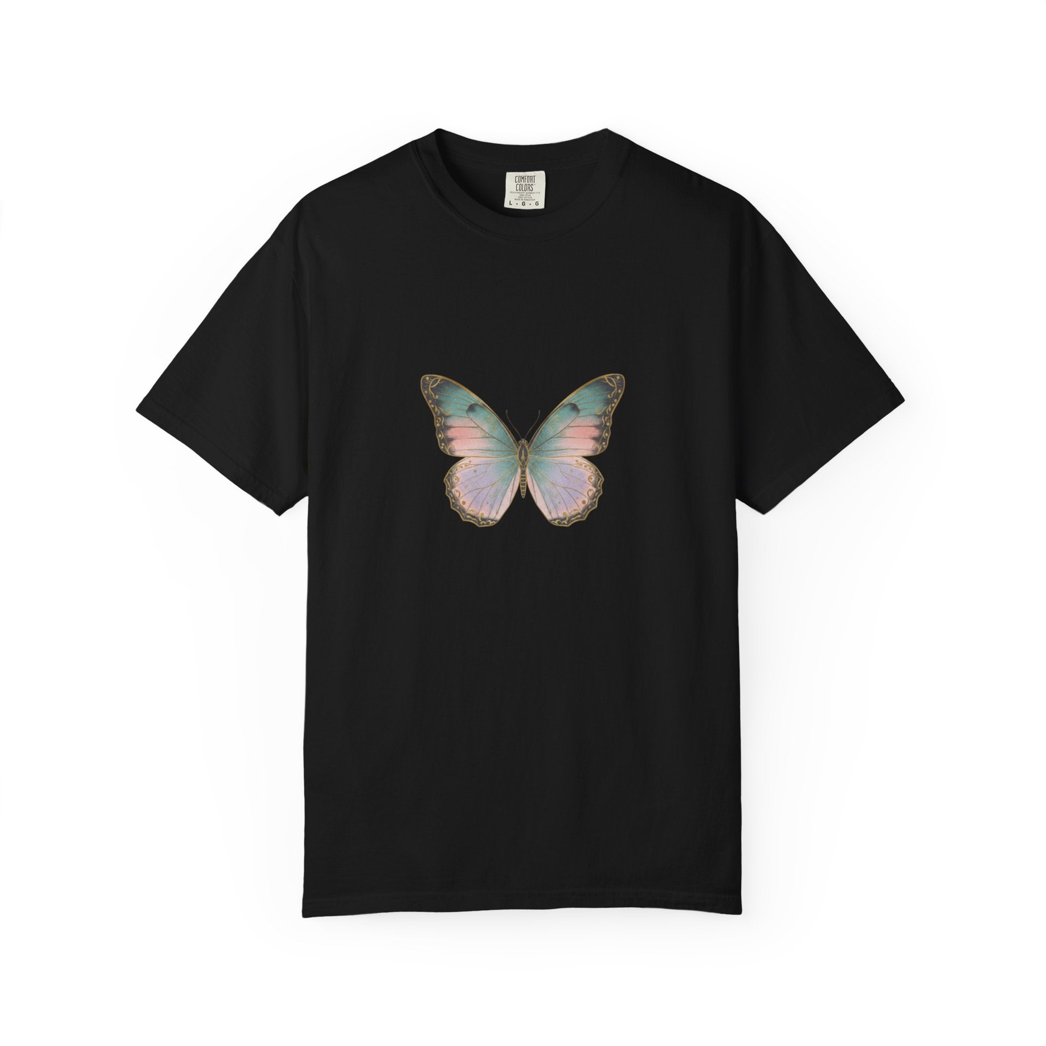 Retro 70s Vacation Butterfly T-shirt | Distressed Orange Teal Wings