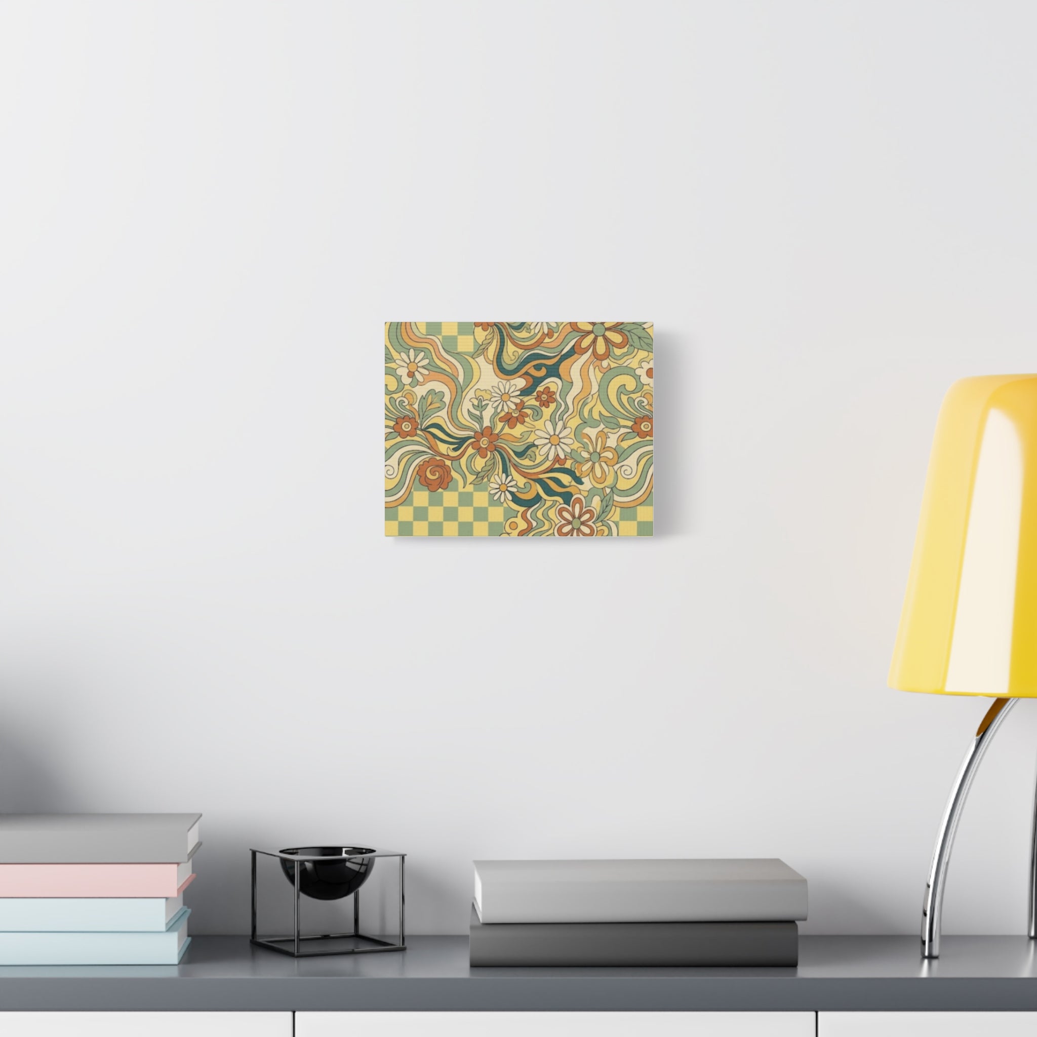Retro Floral Swirl Matte Canvas