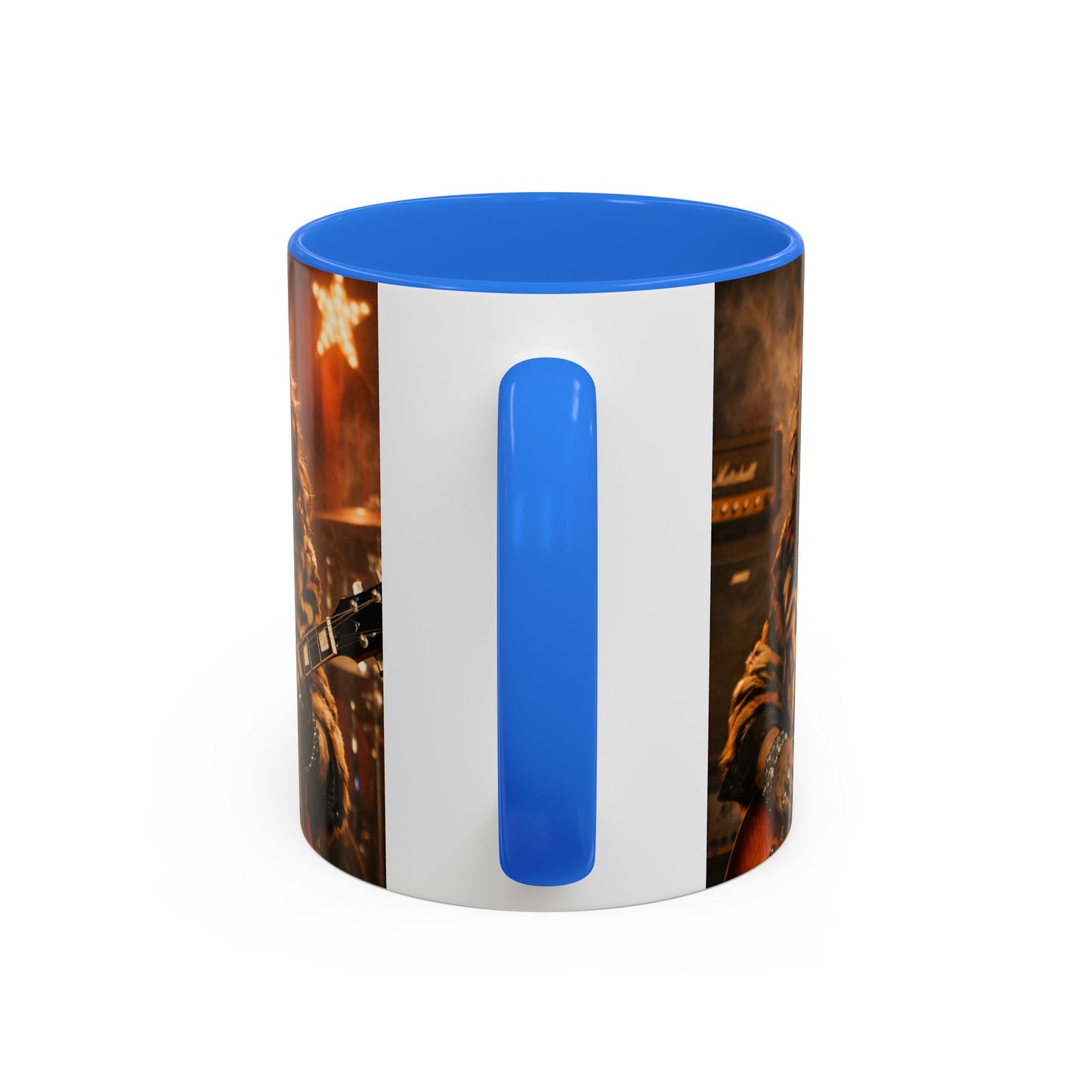 Rockstar Capybara with Guitar Mug | Color Accent Coffee Cup 11oz 15oz