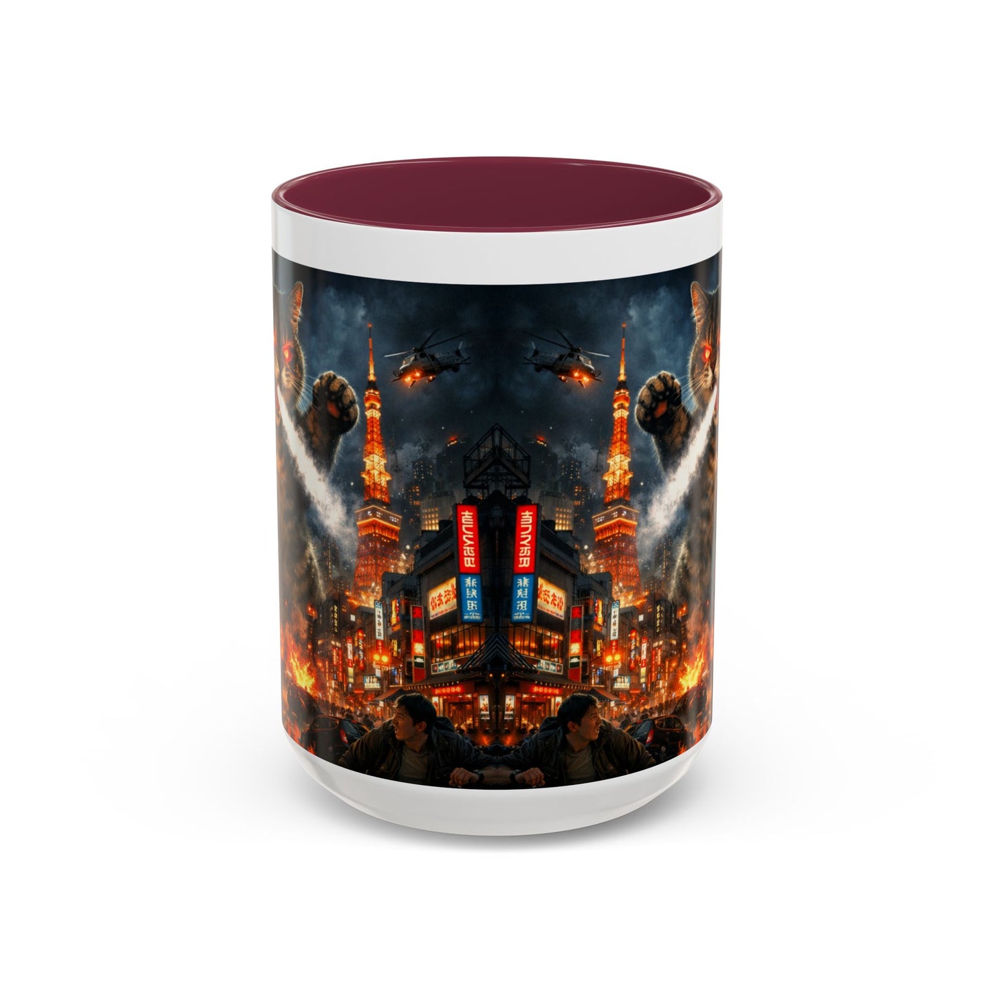 Catzilla Tokyo Cityscape Mug | Color Interior 11oz 15oz