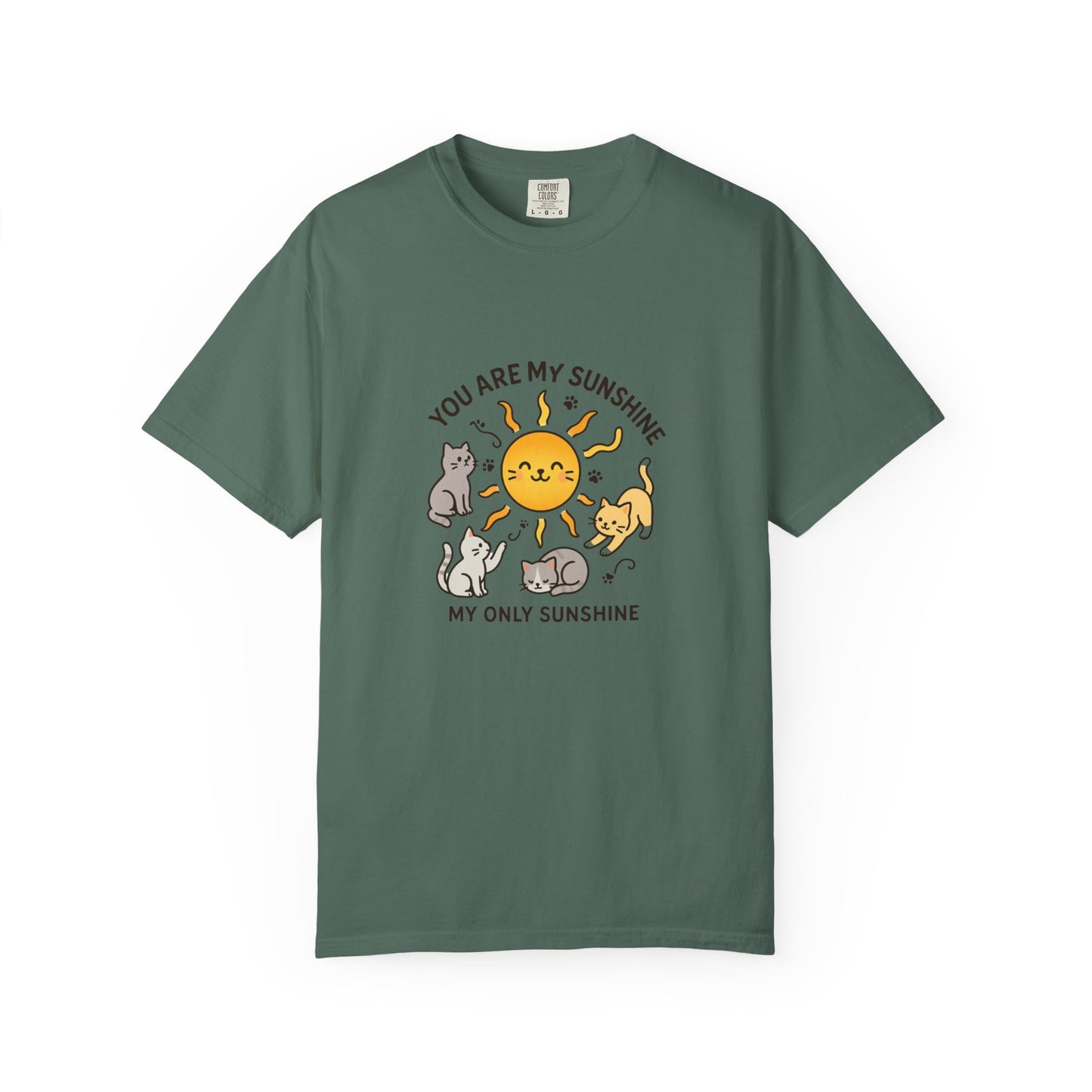 You Are My Sunshine Cat Illustration T-shirt | Cute Sun and Kittens