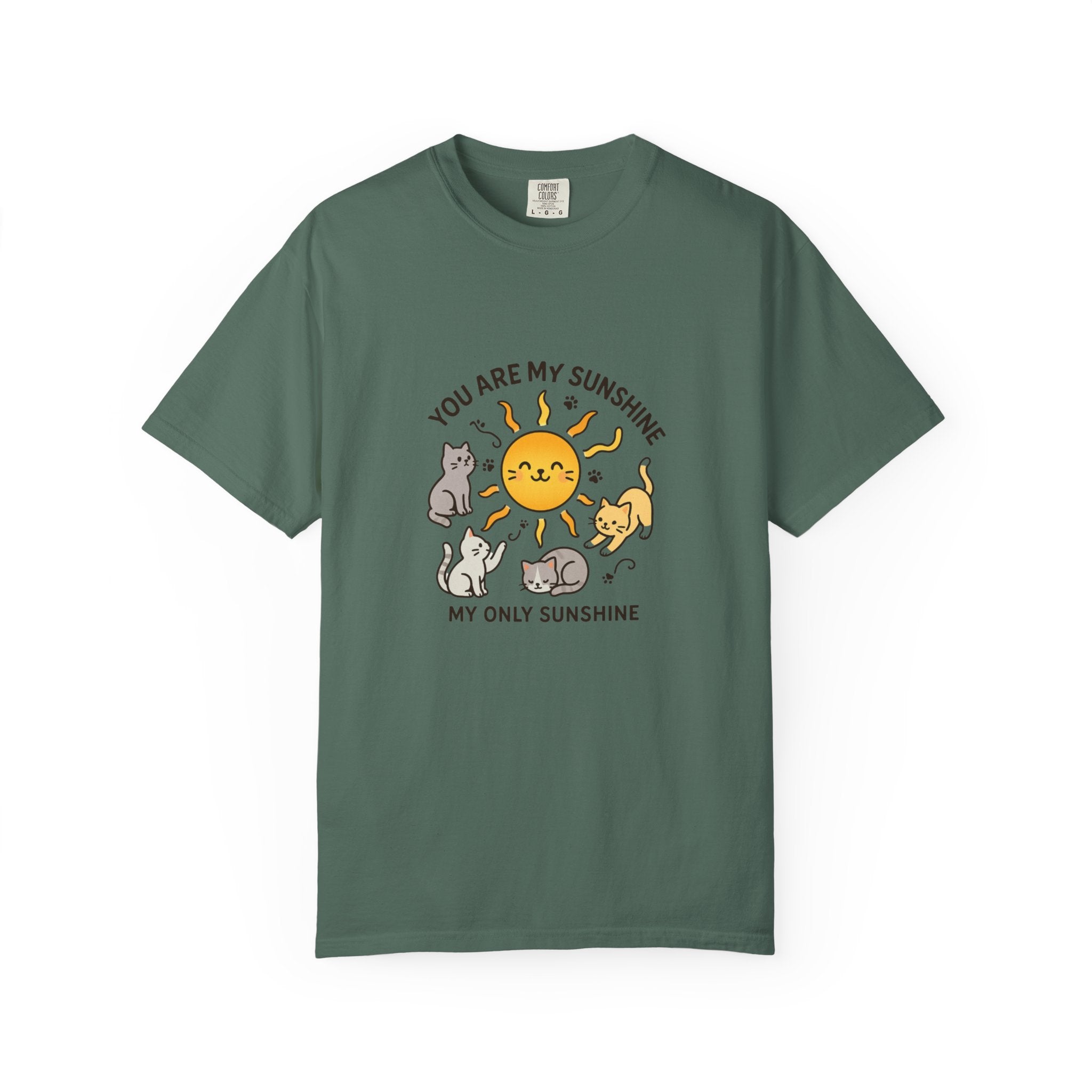You Are My Sunshine Cat Illustration T-shirt | Cute Sun and Kittens