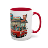 1950s Diner Scene Mug | Retro Car Hop Coffee Cup