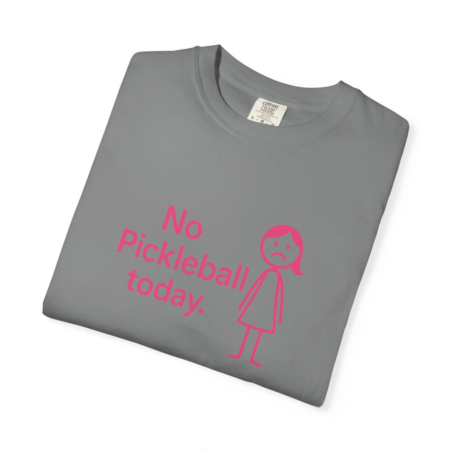 No Pickleball Today T-shirt | Funny Pickleball Saying, Pink Stick Figure Design