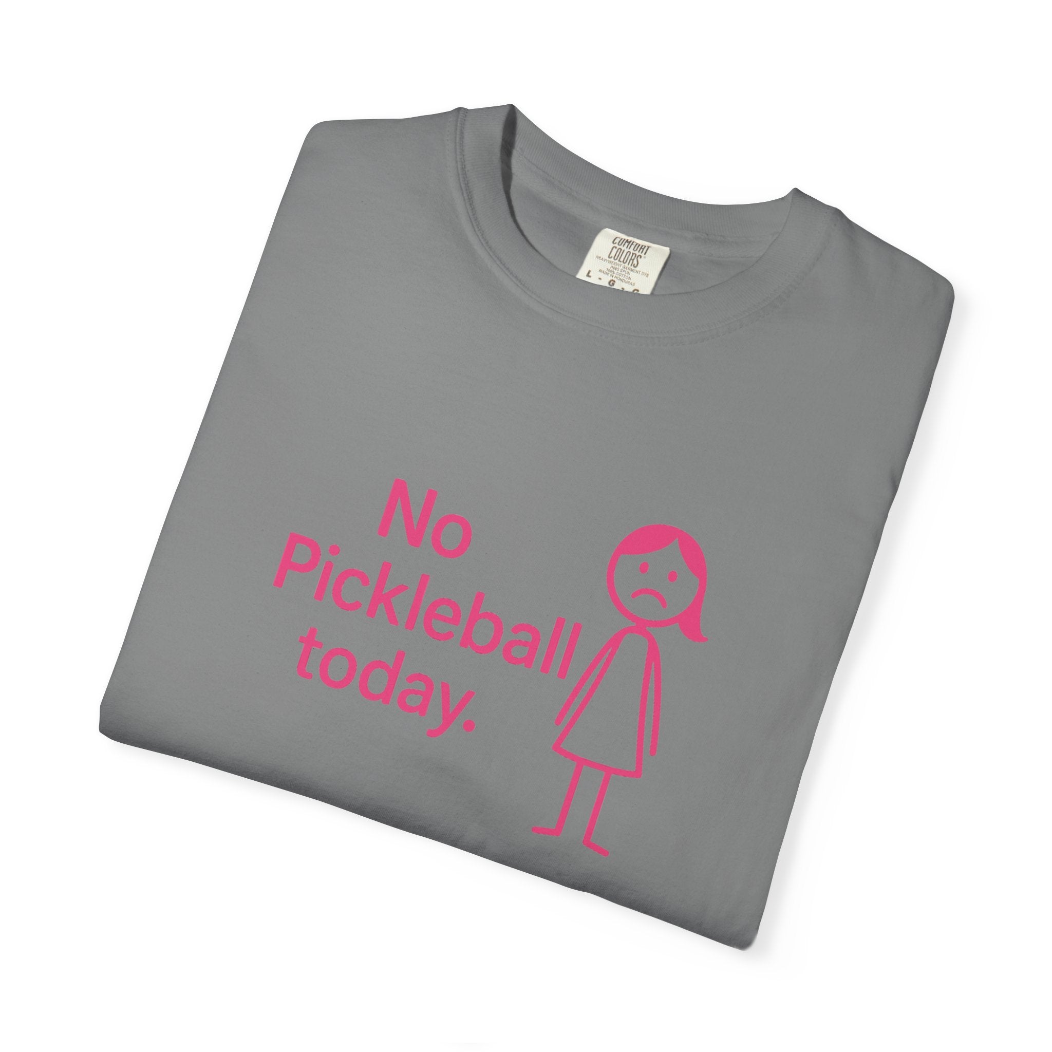 No Pickleball Today T-shirt | Funny Pickleball Saying, Pink Stick Figure Design