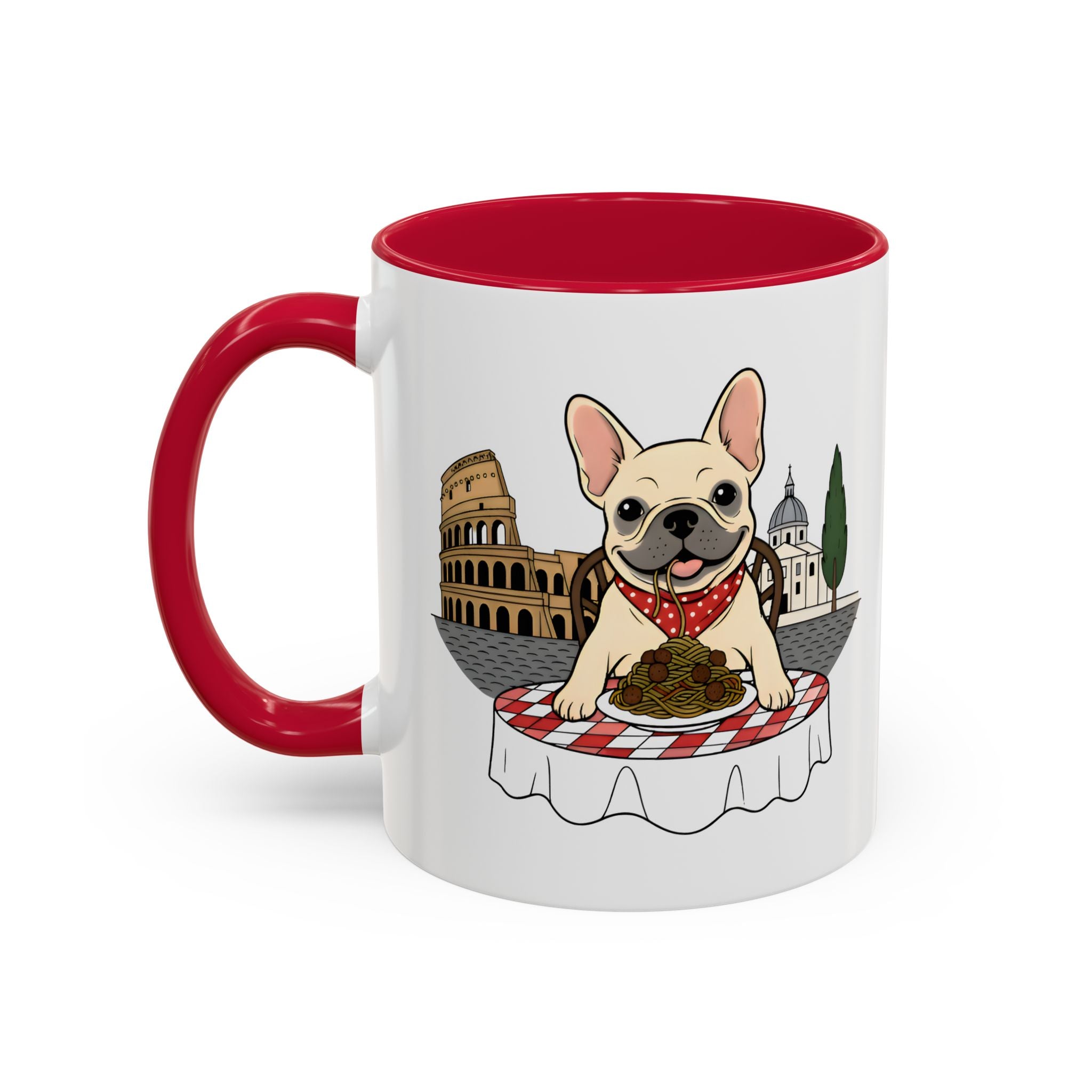 French Bulldog Pasta in Rome Mug | Ceramic Coffee Cup
