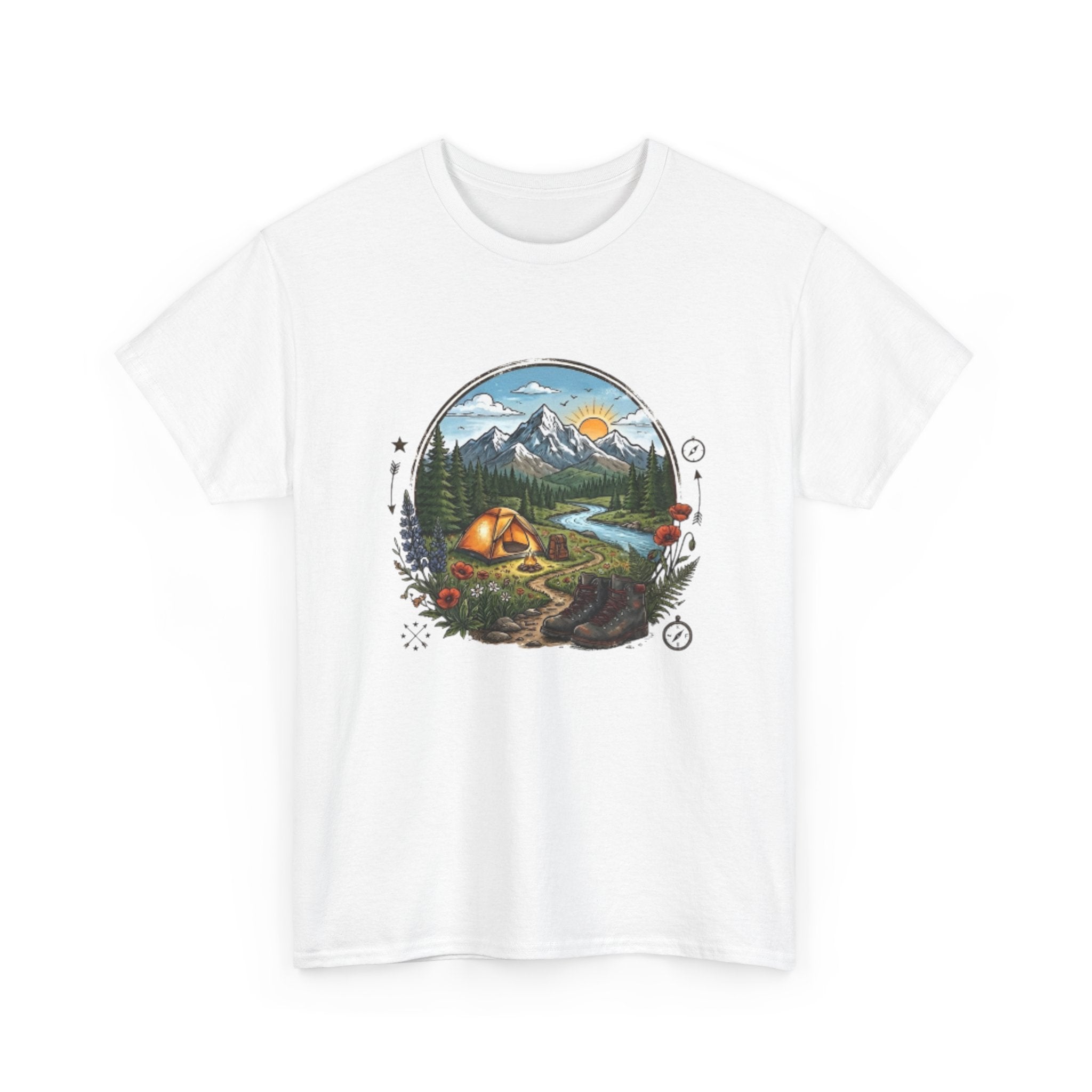 Mountain Camping Adventure T-Shirt | Outdoor Nature Hiking Tee | Wilderness Tent Graphic Shirt | Gift for Hiker Camper |
