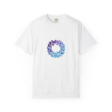 Blue Purple Butterfly Wreath T-shirt | Floral Circle Tee