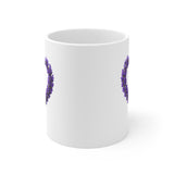 Lavender Heart Mug | Floral Coffee Cup, Purple Botanical Ceramic Mug