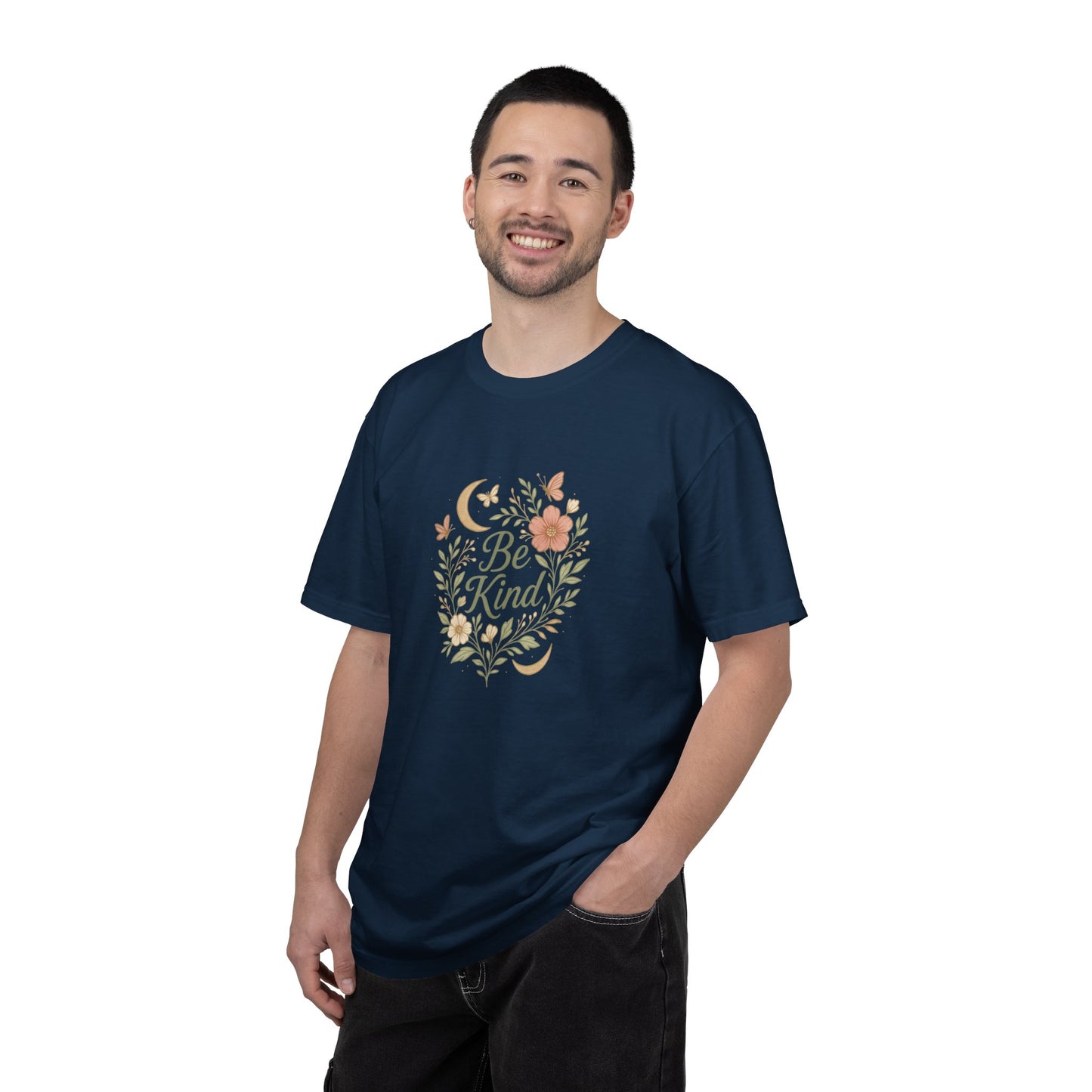 Be Kind Floral Wreath T-Shirt | Positive Quote, Boho Botanical Design