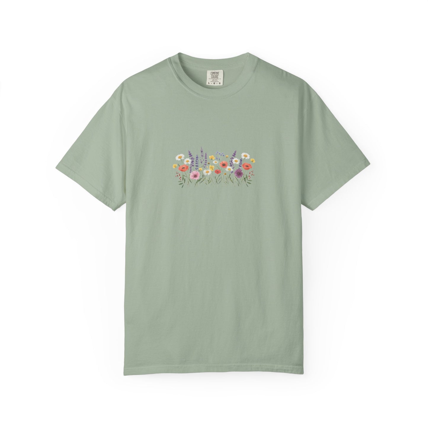 Wildflower Meadow watercolor floral design T-shirt | botanical garden tee