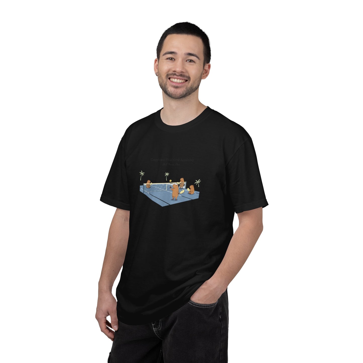 Capybara Pickleball Academy T-shirt | Capybara Cartoon Pickleball Design
