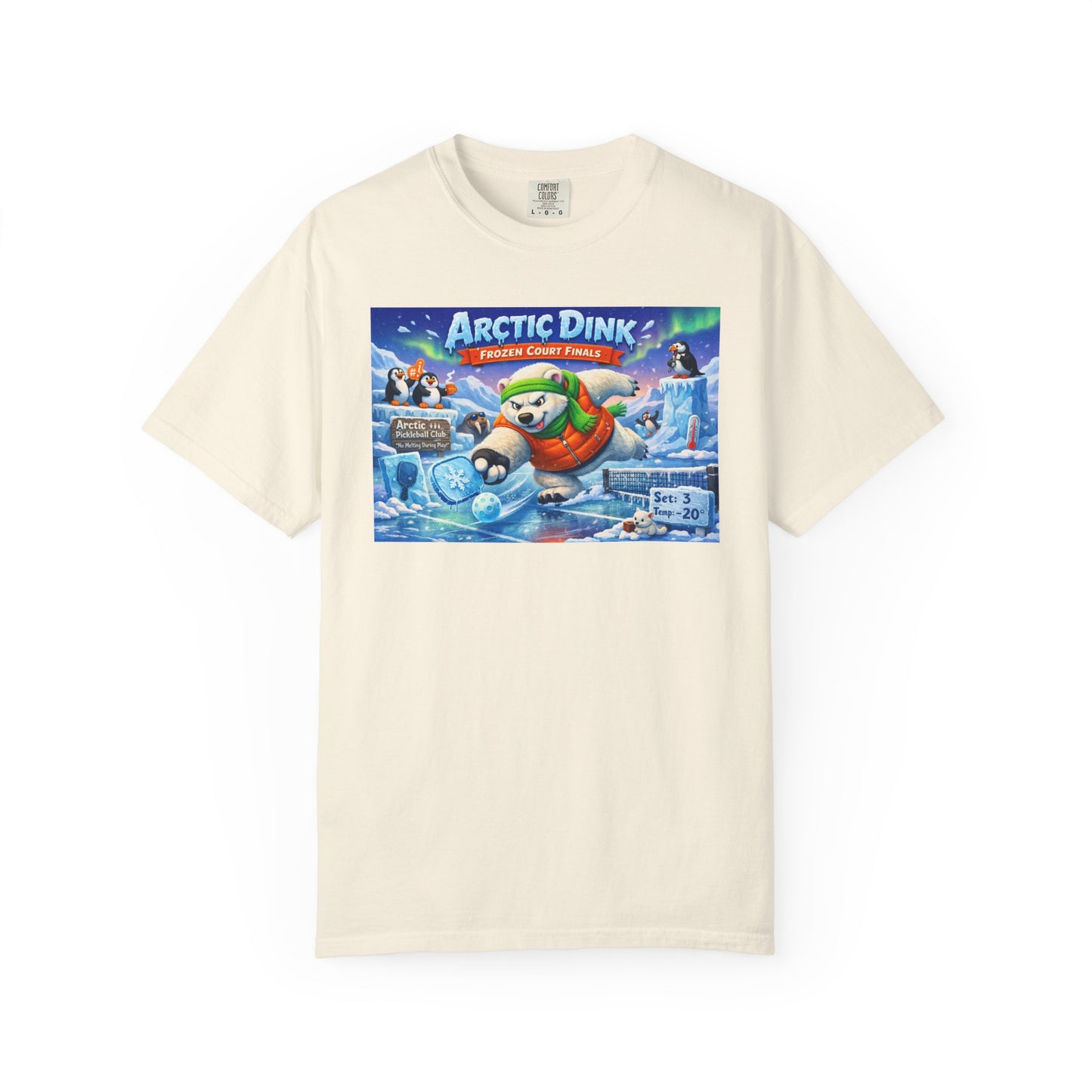Arctic Dink Polar Bear Pickleball T-Shirt | Retro Game Art