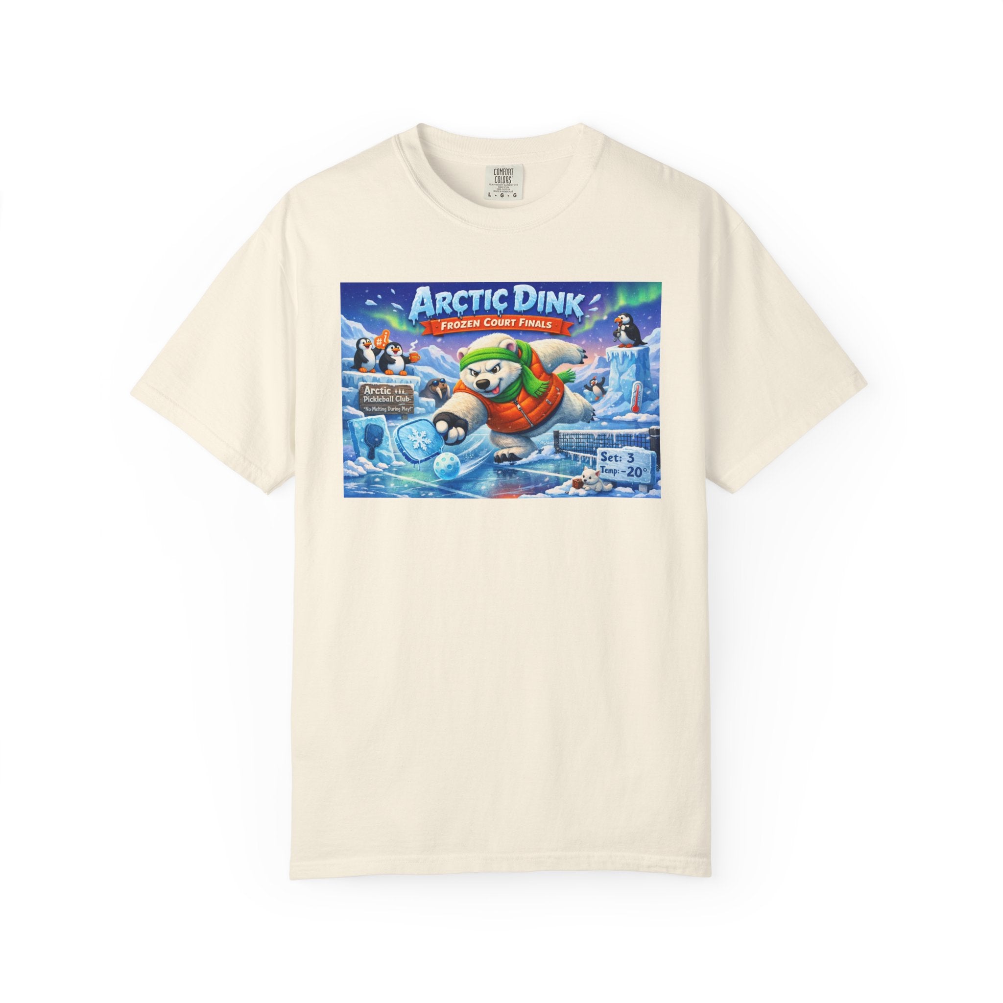 Arctic Dink Polar Bear Pickleball T-Shirt | Retro Game Art