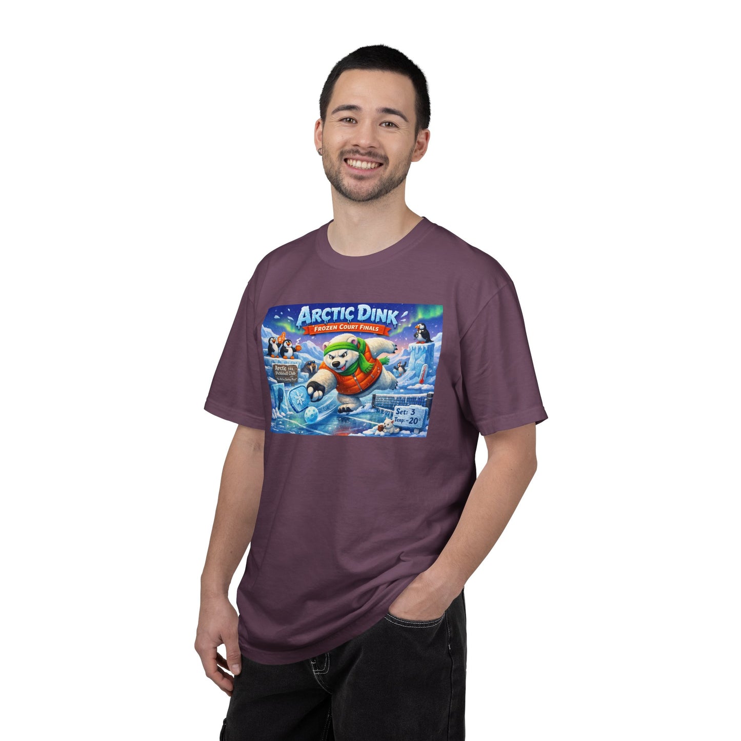 Arctic Dink Polar Bear Pickleball T-Shirt | Retro Game Art