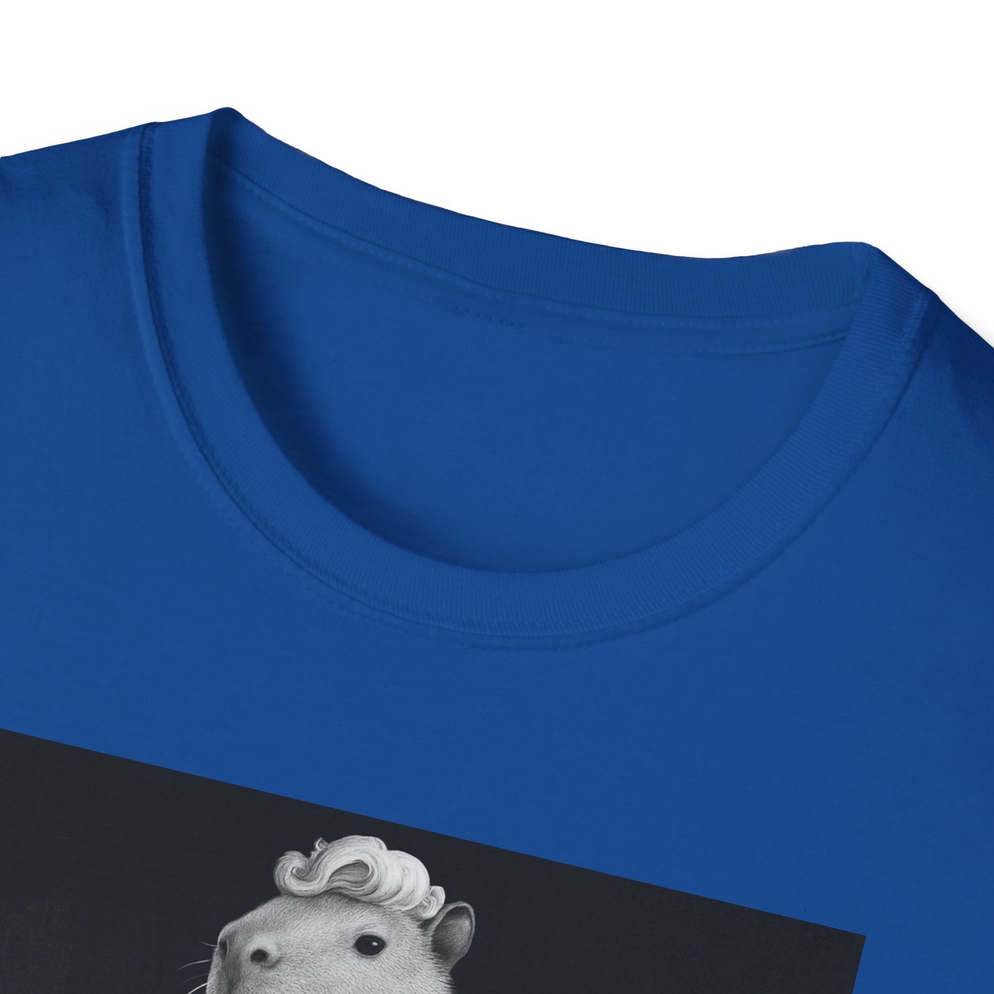 Capybara Blonde. Dress Pose T-Shirt | Retro Black & White Illustration