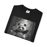 Panda Pickleball Bamboo Forest T-Shirt | Monochrome Kawaii Sports Decor