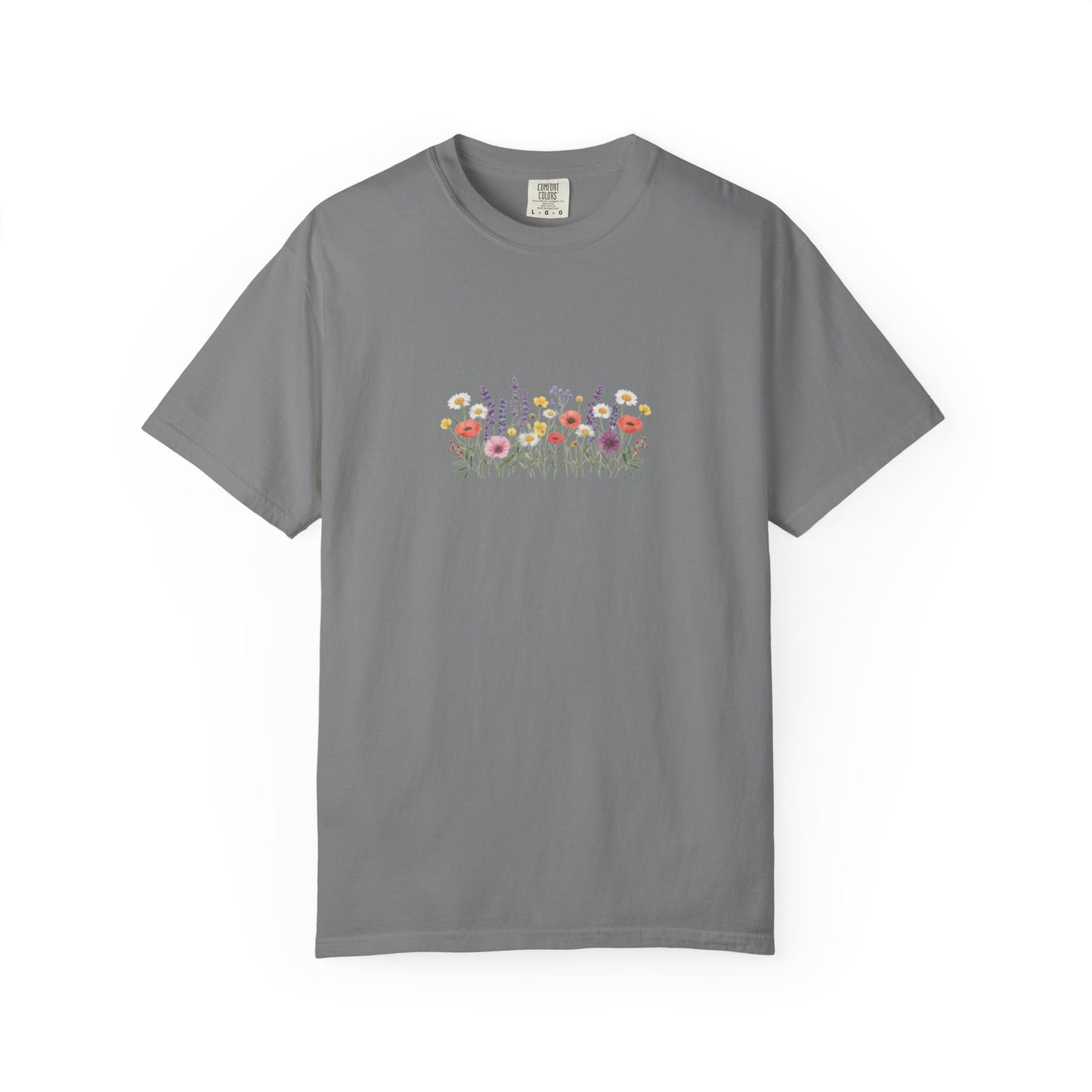Wildflower Meadow watercolor floral design T-shirt | botanical garden tee