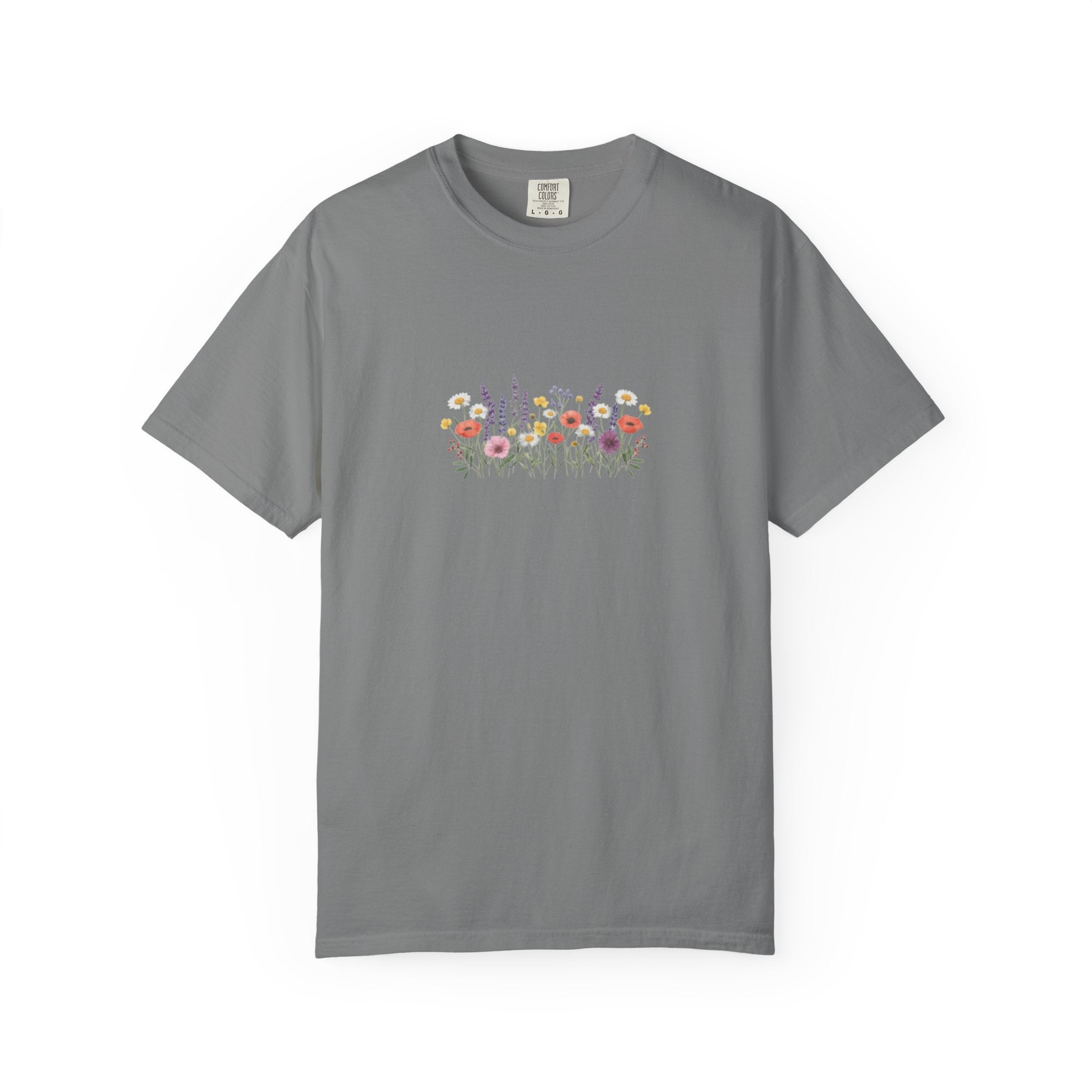 Wildflower Meadow watercolor floral design T-shirt | botanical garden tee