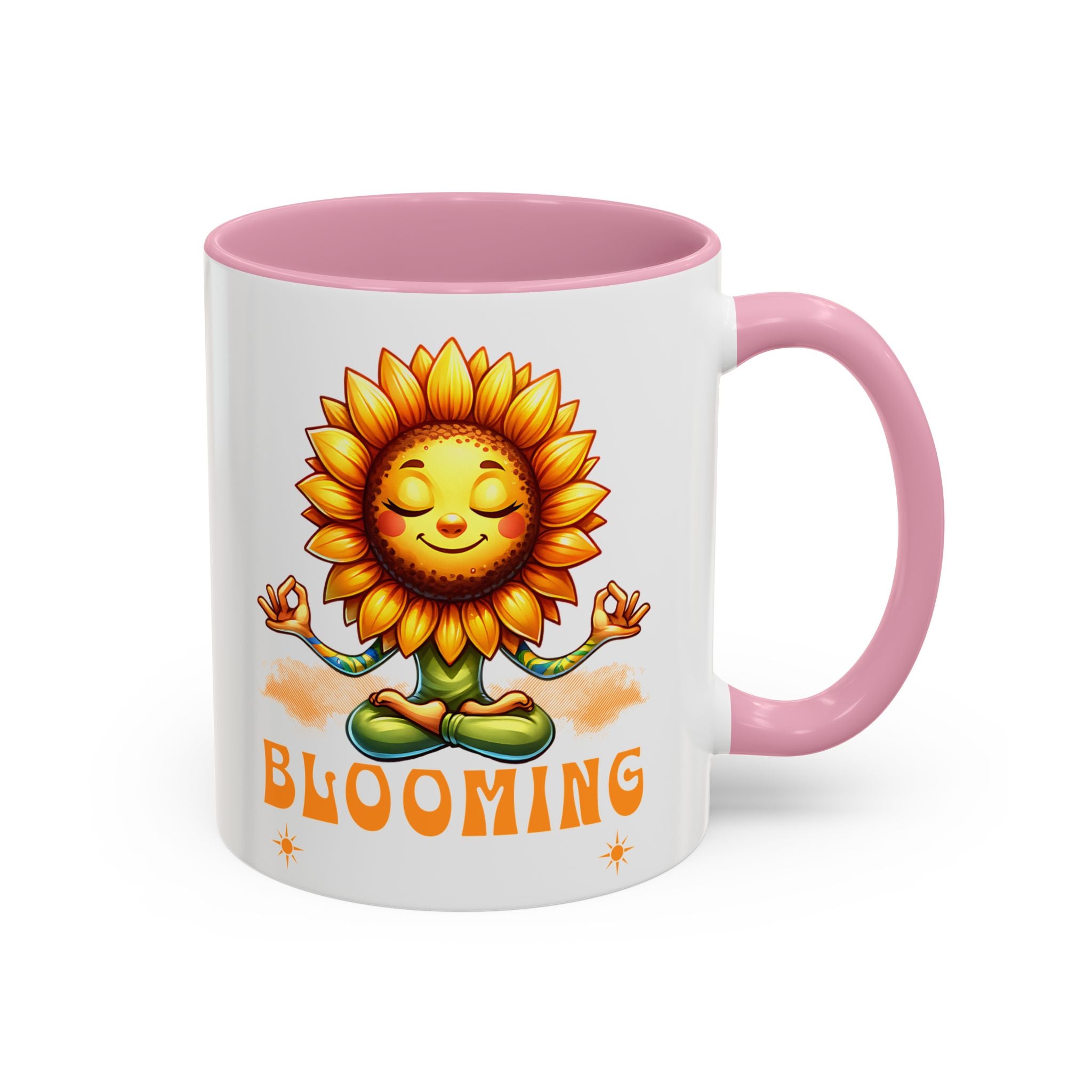 Blooming Sunflower Mug | Yoga Meditating Sunflower Ceramic Mug