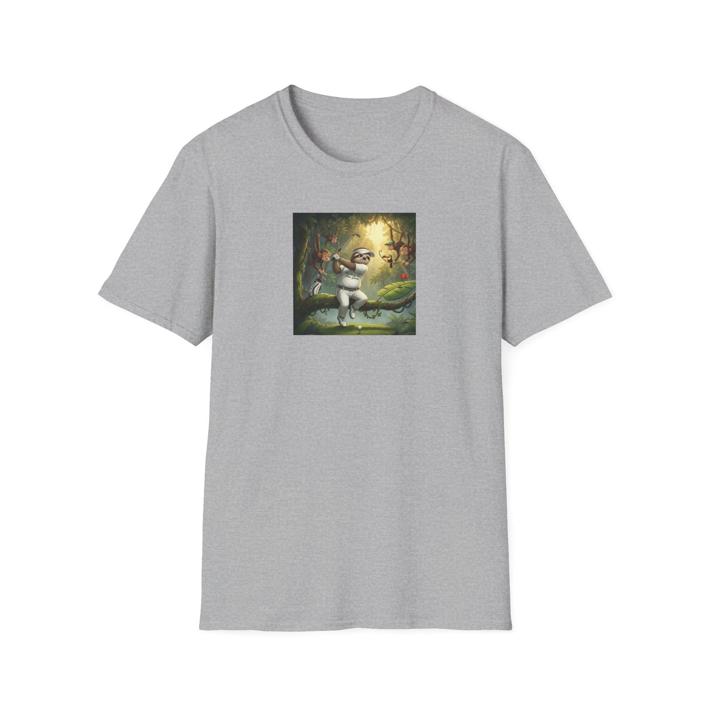 Slow Living Sloth Golfer T-Shirt | Zen Sportswear Tropical Golf Silas