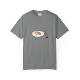 Salmon Nigiri Sushi plate with chopsticks T-shirt | sushi tee