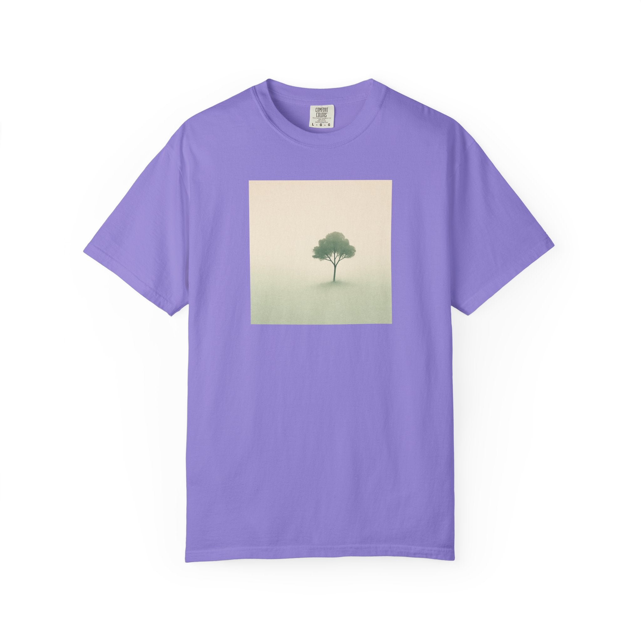 Solitary Tree Minimalist Artwork T-Shirt | Nature Square Print