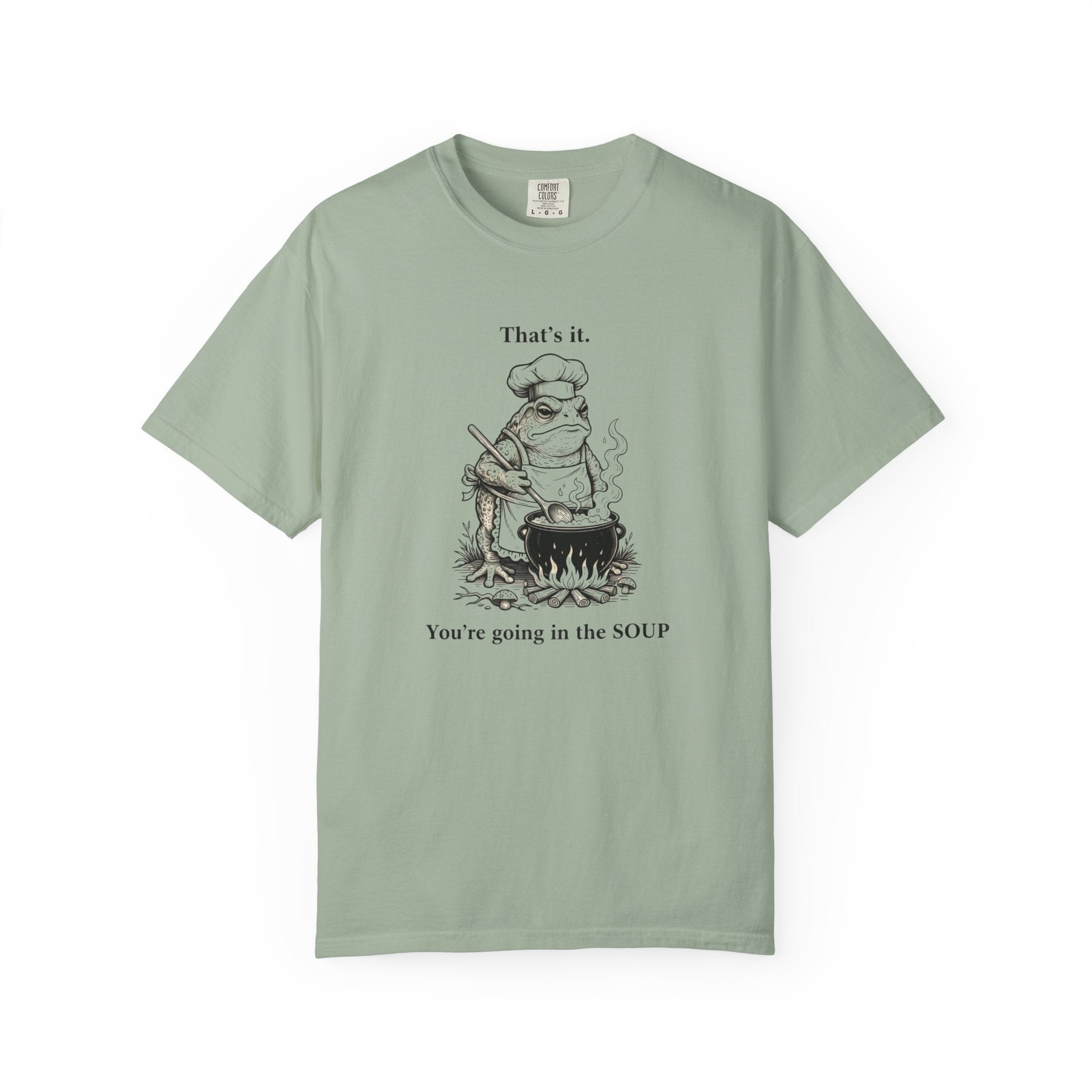 Funny Chef Frog Soup T-shirt | Toad Cooking Quote Tee