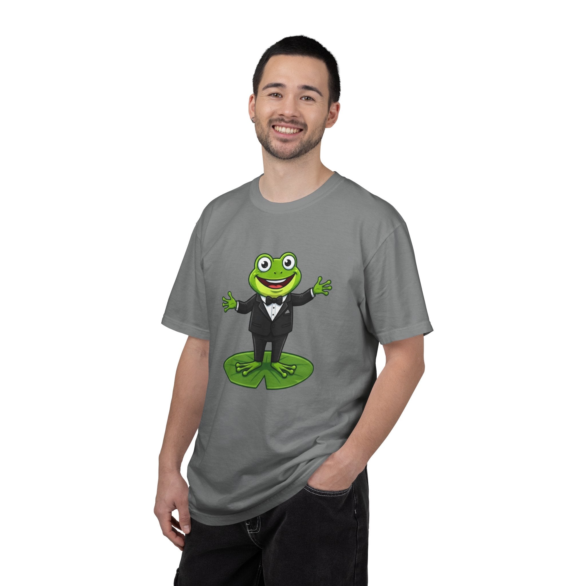 Funny Tuxedo Frog T-shirt | Frog on Lily Pad Amphibian Design