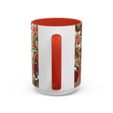 Vintage Cherry Strawberry Pattern Accent Mug | 11oz 15oz