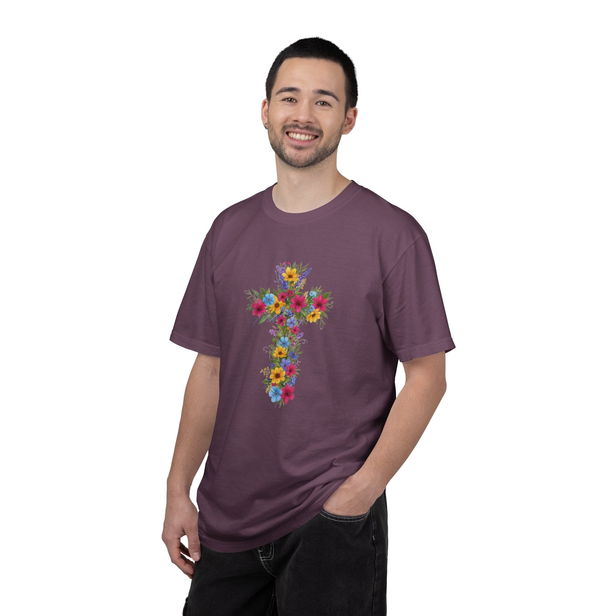 Floral Cross T-shirt | Colorful Flower Cross Tee, Christian Faith Shirt