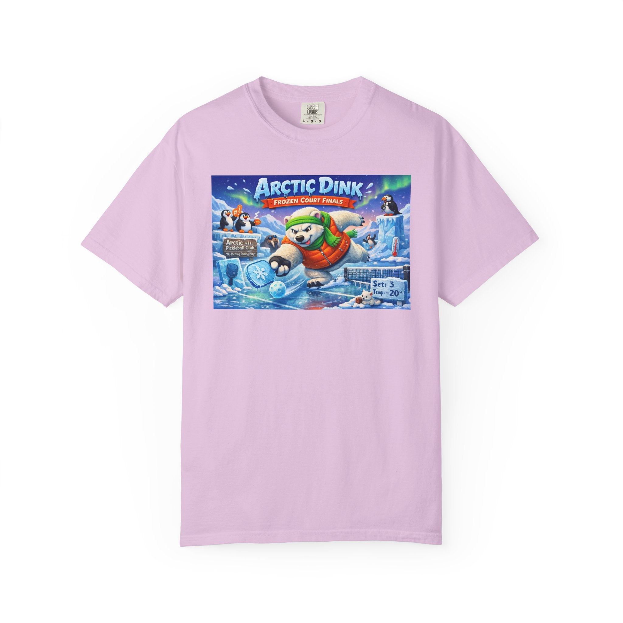 Arctic Dink Polar Bear Pickleball T-Shirt | Retro Game Art